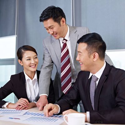 asian business people discussing business in office. click for more: